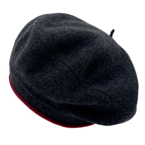 shallow rim beret charcoal
